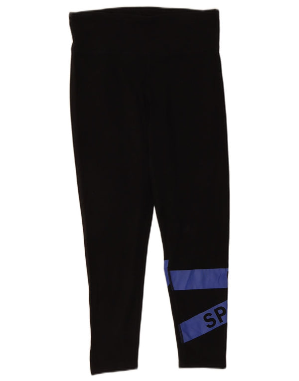 Dkny Leggings cortos gráficos para mujer UK 40 Mediano Negro Colorblock Algodón