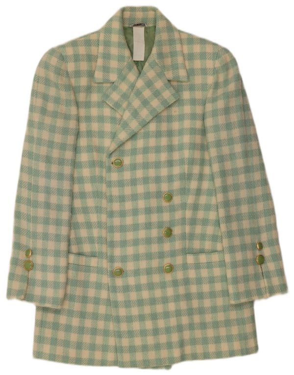Abrigo de doble botonadura para mujer Istante UK 44 Medium Green Check