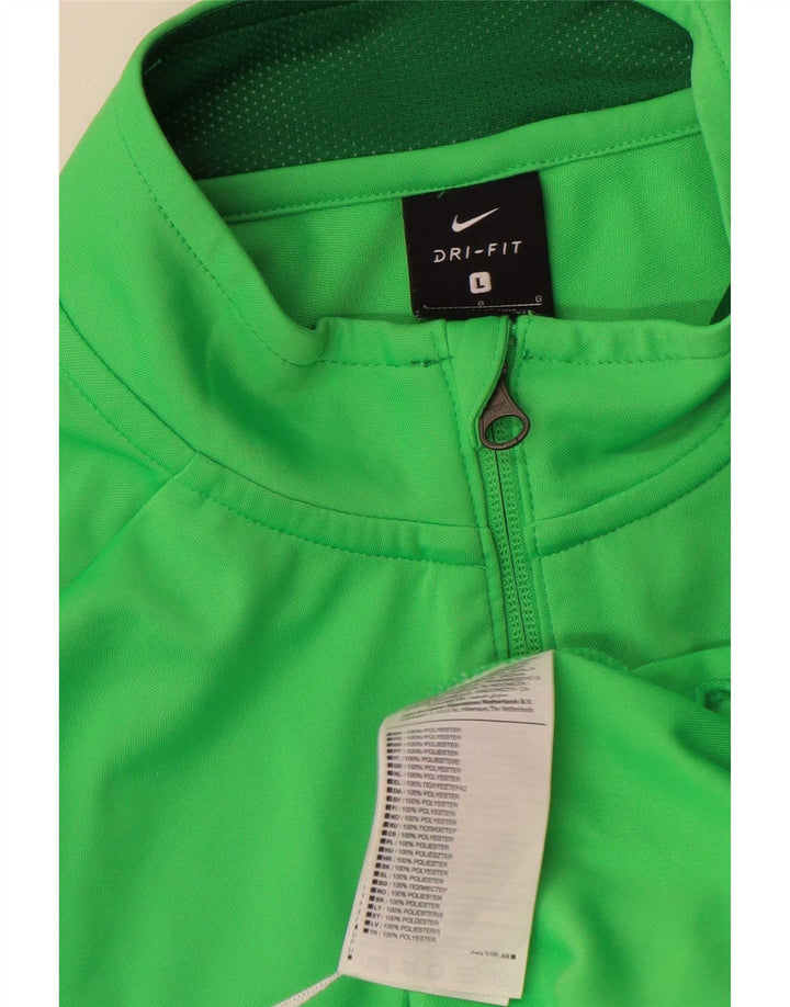 Nike Hombre Dri Fit Graphic Chándal Top Chaqueta Grande Verde Colorblock