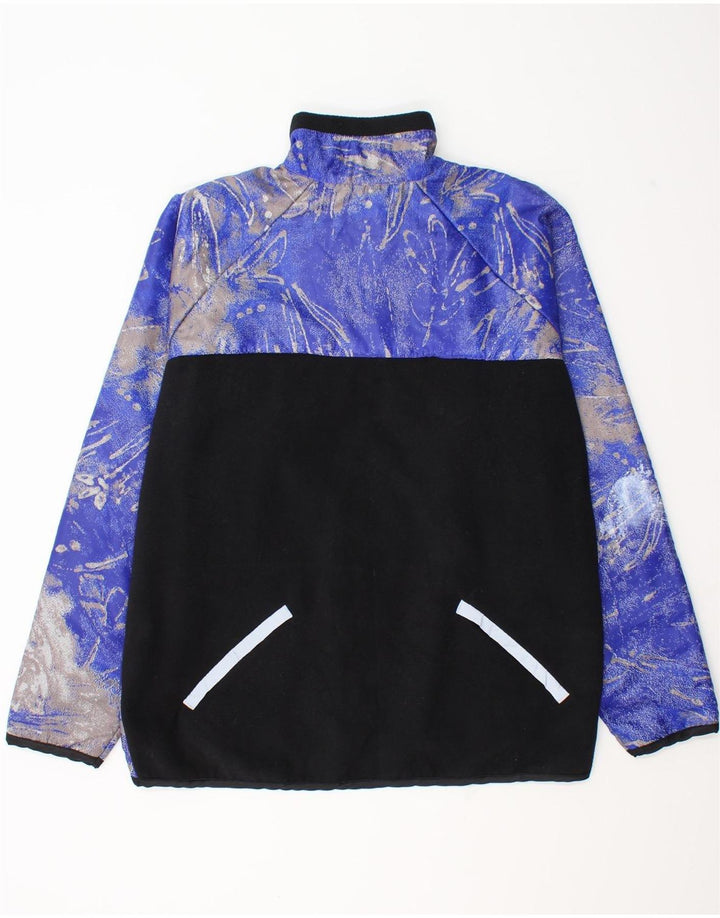 Vintage hombres chándal chaqueta superior XL azul floral poliéster