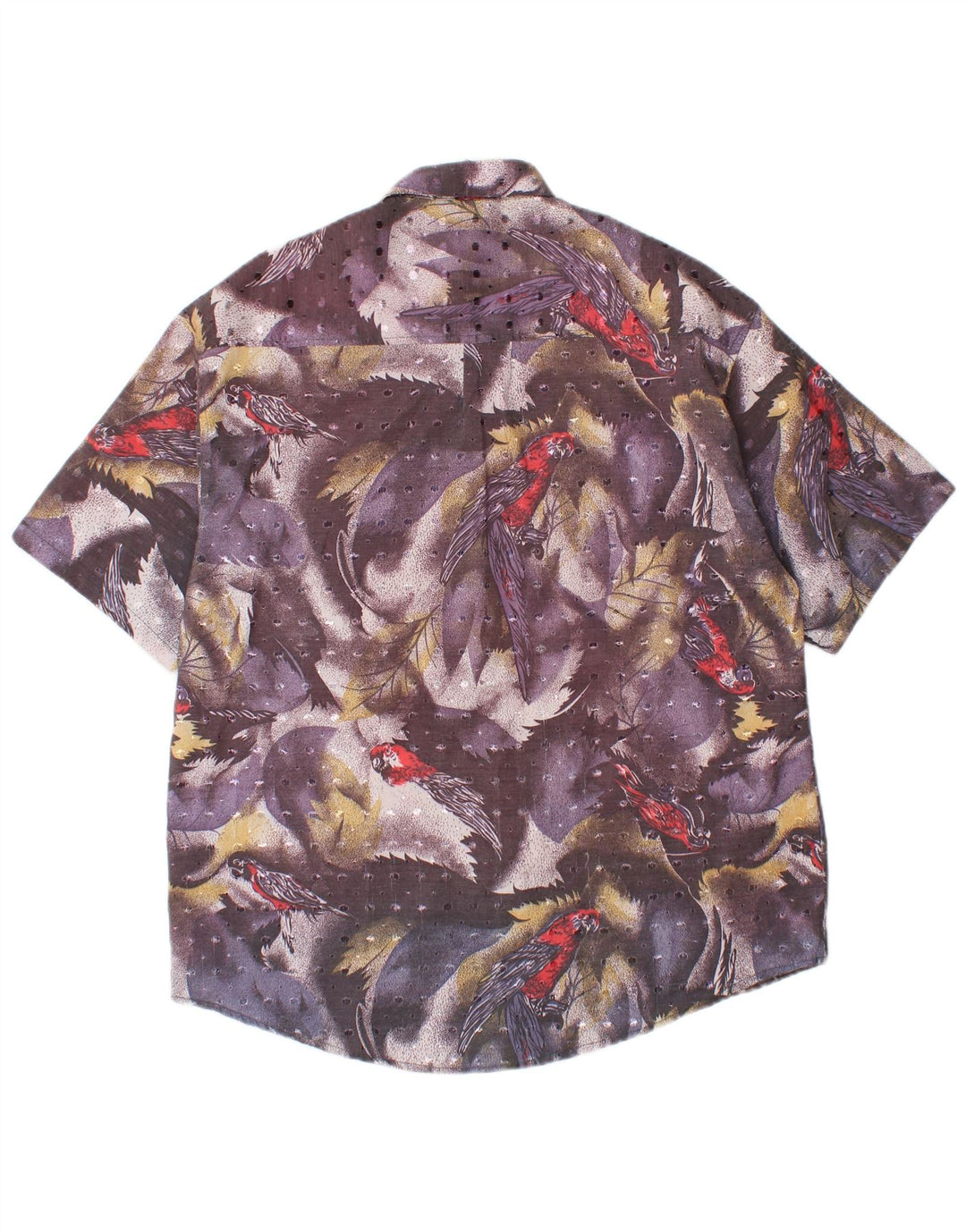 Vintage hombres gráfico manga corta camisa grande multicolor