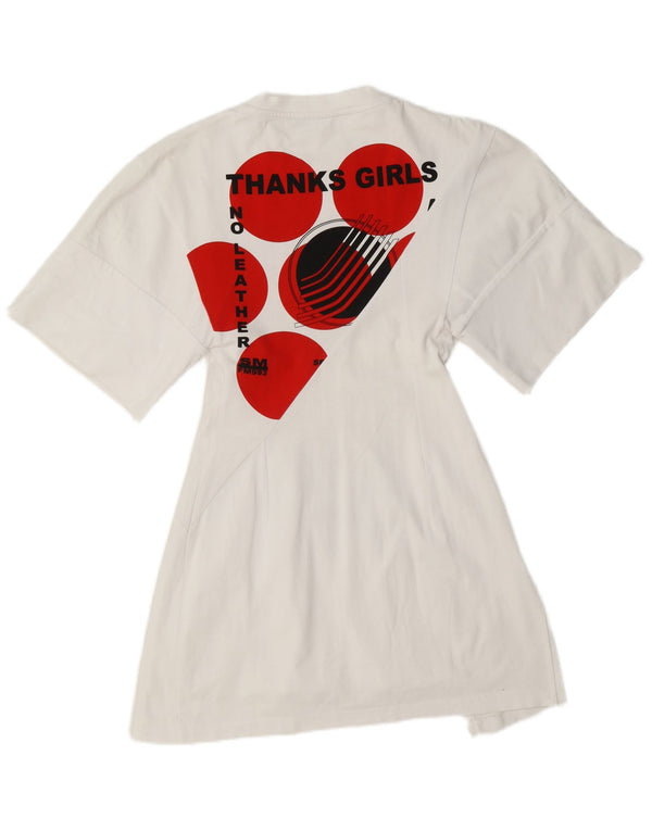 Stella McCartney Vestido tipo camiseta con gráfico para mujer IT 38 XS Algodón blanco