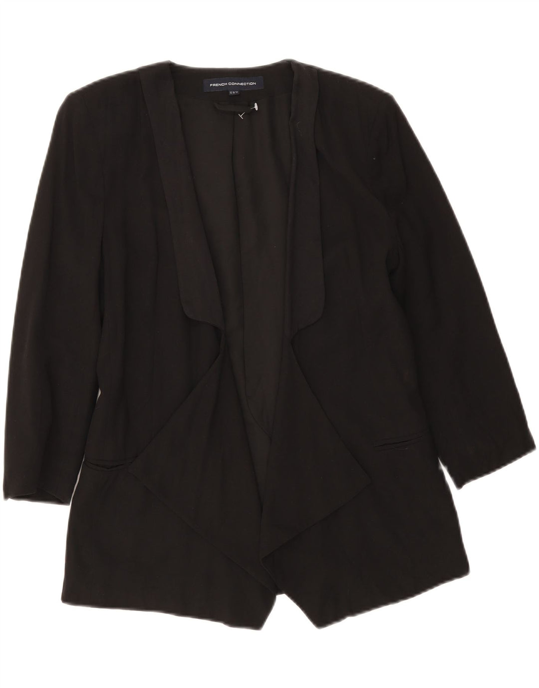 French Connection Chaqueta tipo blazer abierta de manga 3/4 para mujer UK 40 Small Black