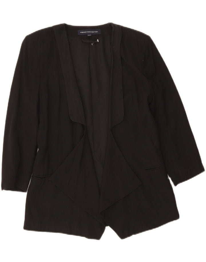 French Connection Chaqueta tipo blazer abierta de manga 3/4 para mujer UK 40 Small Black