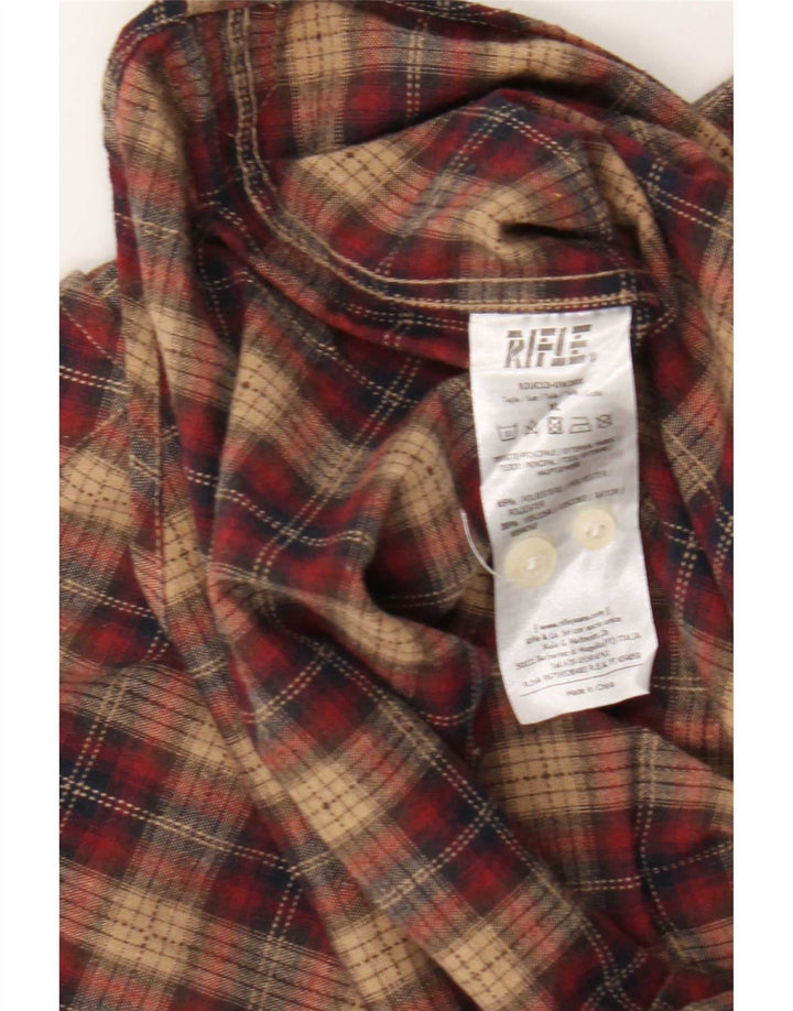 Camisa de franela para hombre Rifle XL Poliéster a cuadros rojos