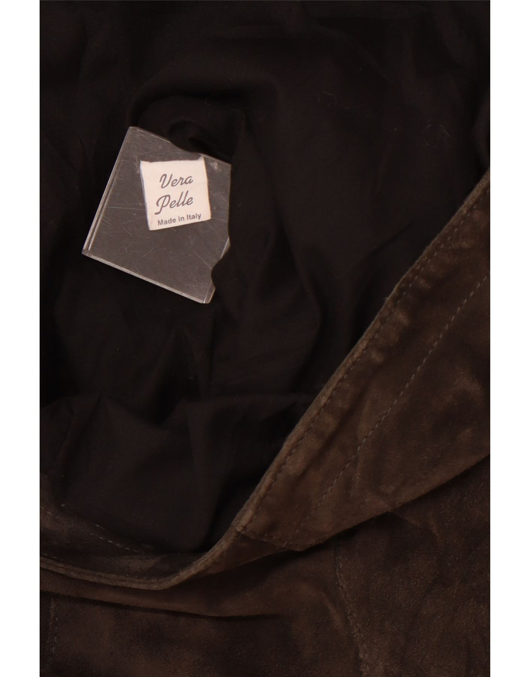 Vintage mujer ante chaqueta Reino Unido 12 cuero marrón medio