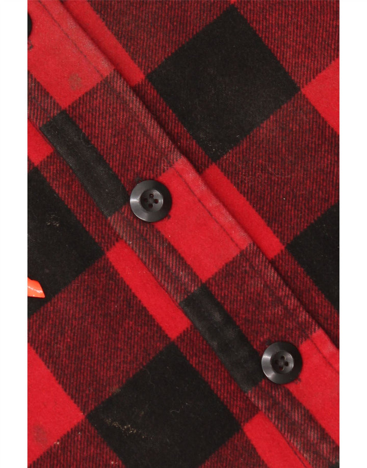 Nike Camisa de franela Lumberjack para hombre XL Lana de cuadros rojos