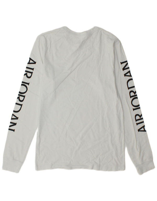 Jordan Mens Graphic Top Manga Larga Pequeño Blanco