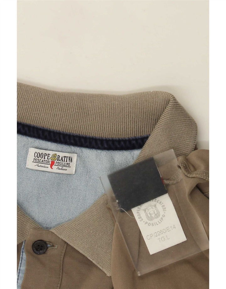 Cooperativa Polo Hombre Grande Algodón Beige