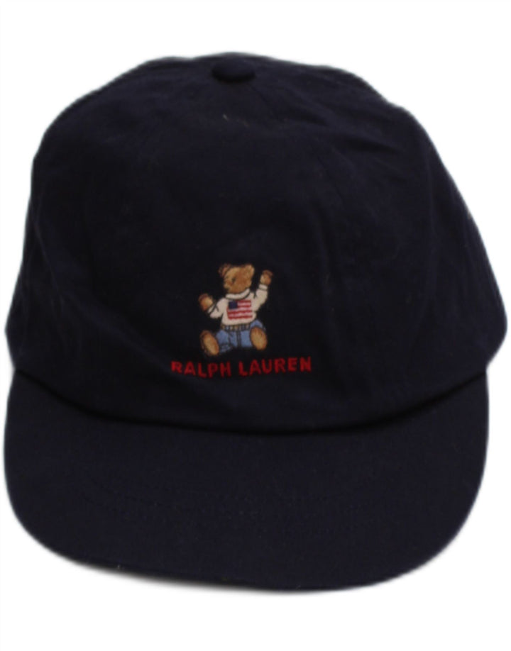 Ralph Lauren Gorra de béisbol con gráfico para niños, talla única, algodón azul marino