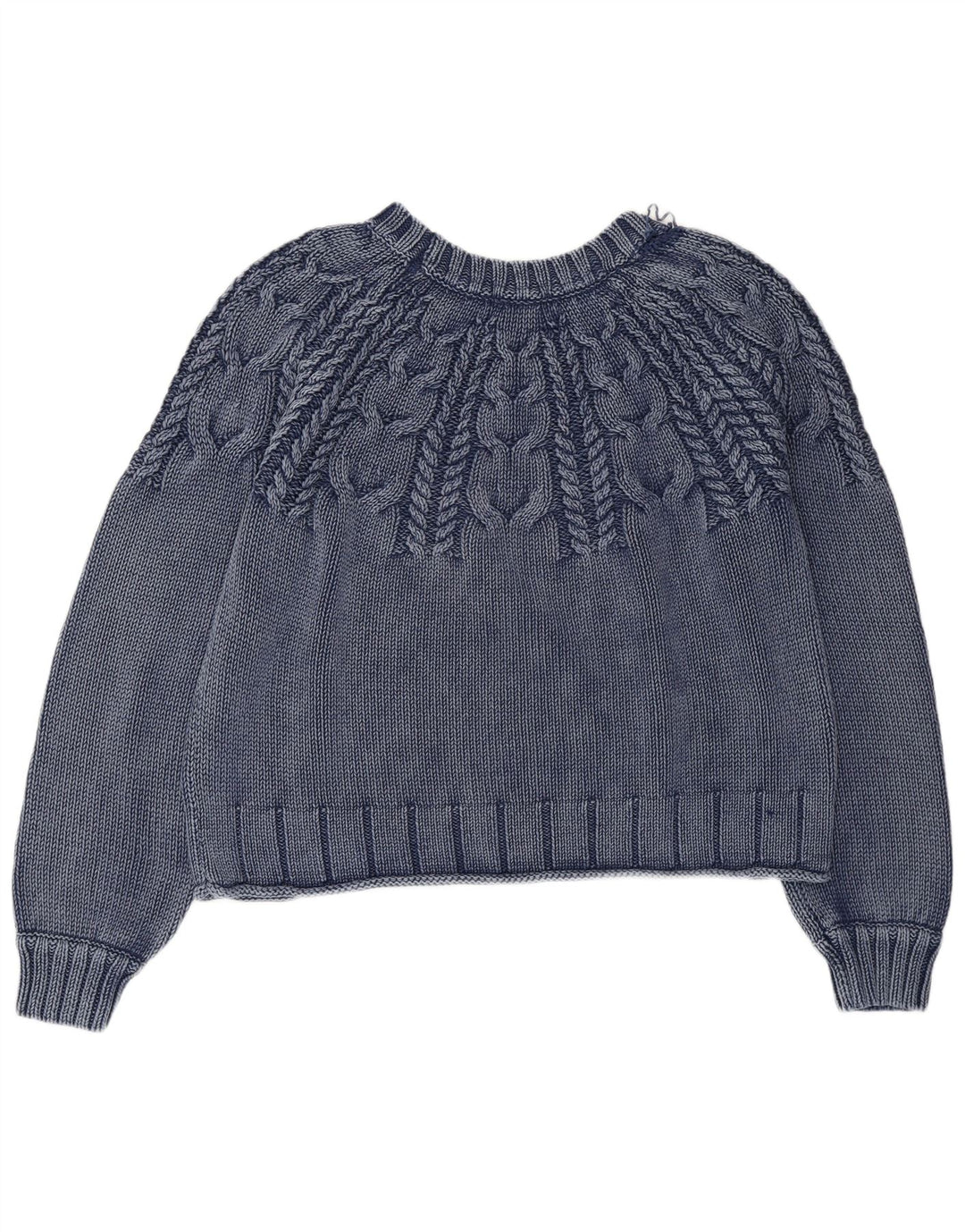 WHITE STUFF Suéter corto con cuello barco para mujer UK 46 Grande Azul marino