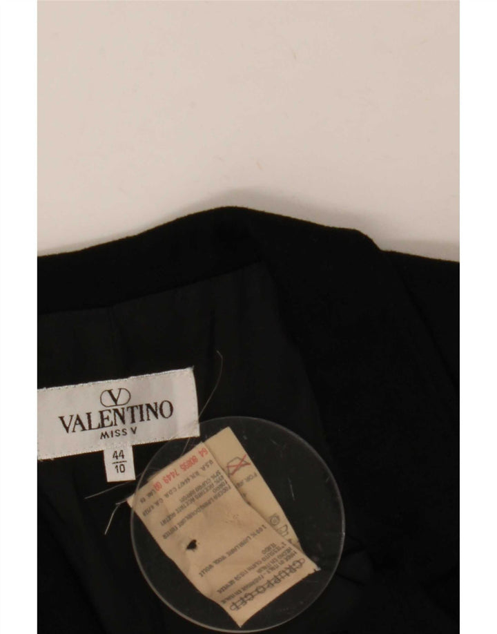 Chaqueta Blazer De 4 Botones Para Mujer Valentino IT 44 Lana Negra Mediana