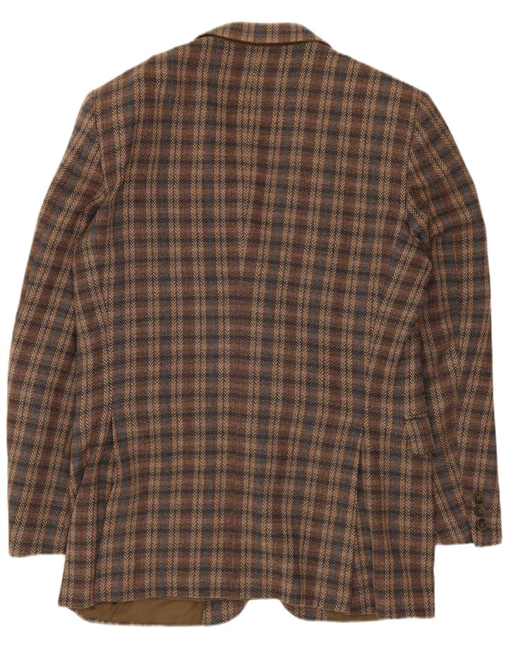 Jaeger Chaqueta tipo blazer de 2 botones para hombre UK 38 Lana virgen a cuadros marrón medio