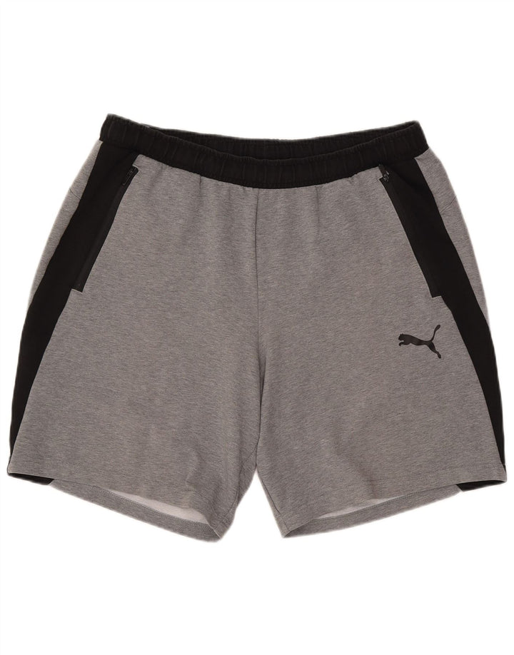Puma Pantalones cortos deportivos para hombre XL Gris Colorblock