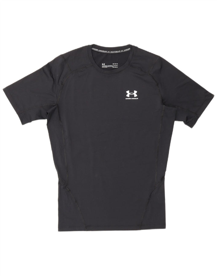 Under Armour Camiseta de compresión para hombre Top deportivo de poliéster negro grande