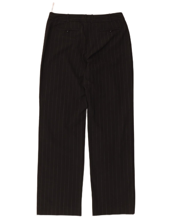 Oasis Pantalones Casuales Rectos para Mujer UK 10 Small W30 L30 Black Pinstripe