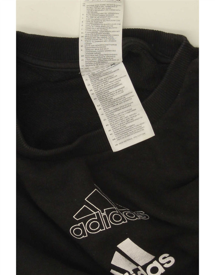 Adidas - Sudadera de gran tamaño con gráfico para mujer, talla 8/10, color negro