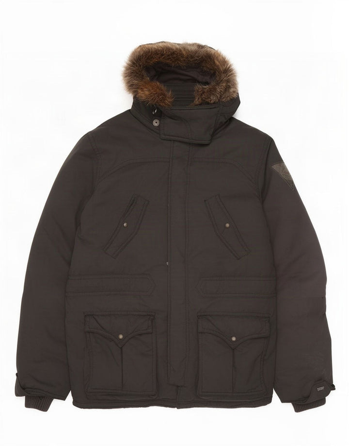 Levi's Abrigo acolchado con capucha para hombre UK 42 XL Poliéster negro