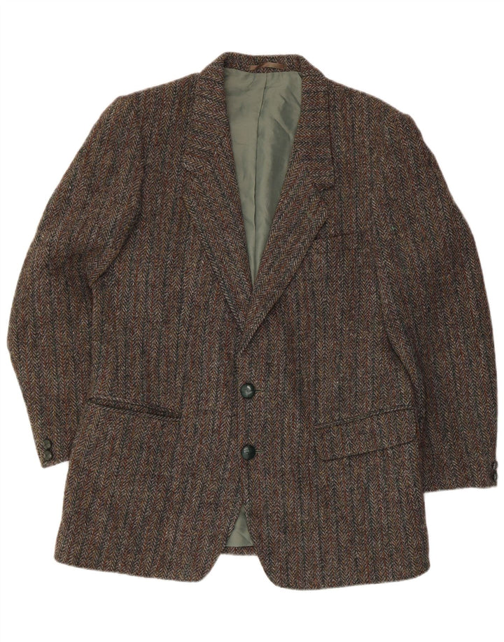 Harris Tweed Chaqueta tipo blazer de 2 botones para hombre Reino Unido 36 Lana de espiga gris pequeña
