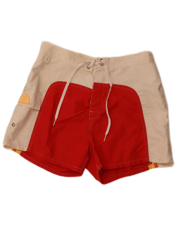 SUNDEK Bañador Hombre Mediano Rojo Color Block Nylon