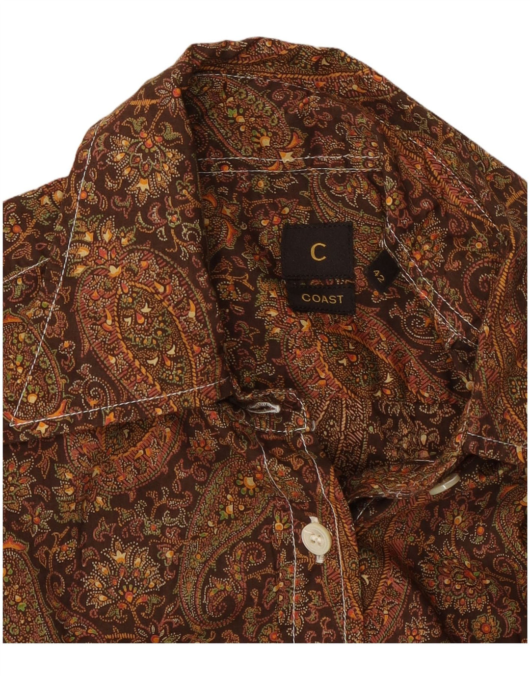 Camisa Coast Mujer IT 42 Marrón Medio Paisley