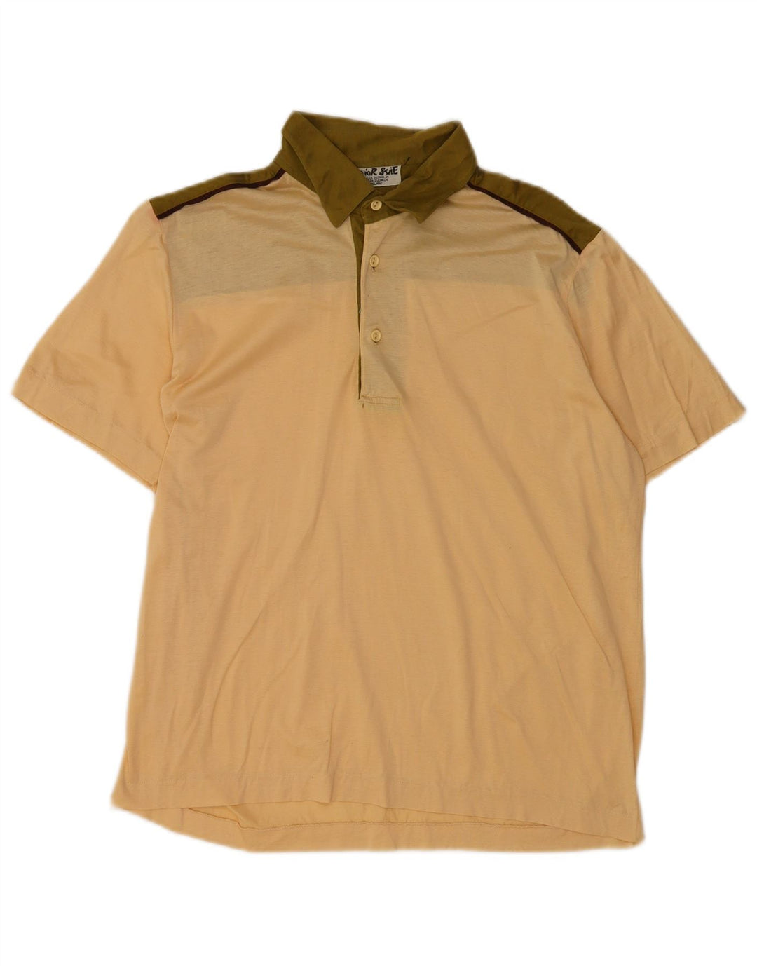 Polo vintage para hombre IT 50 Bloque de color beige medio