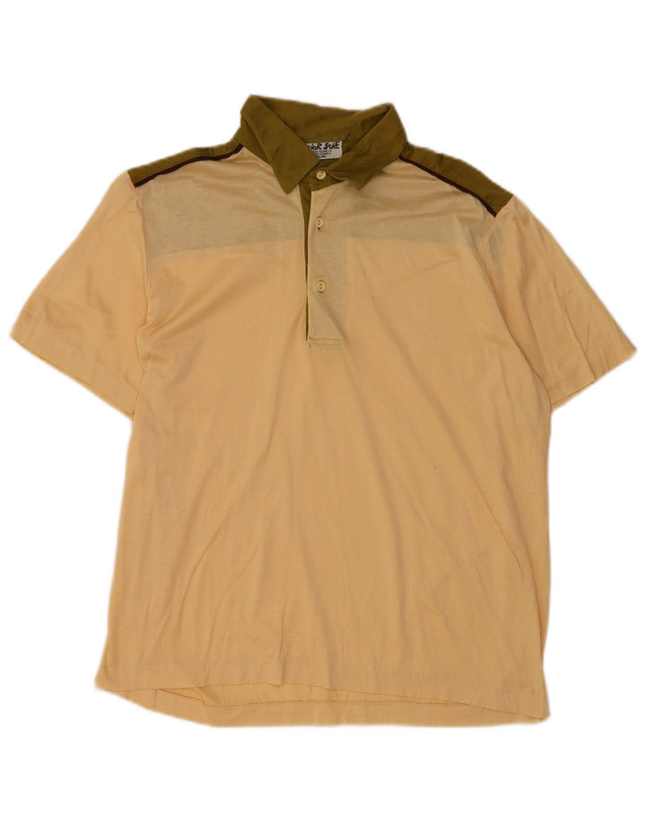 Polo vintage para hombre IT 50 Bloque de color beige medio