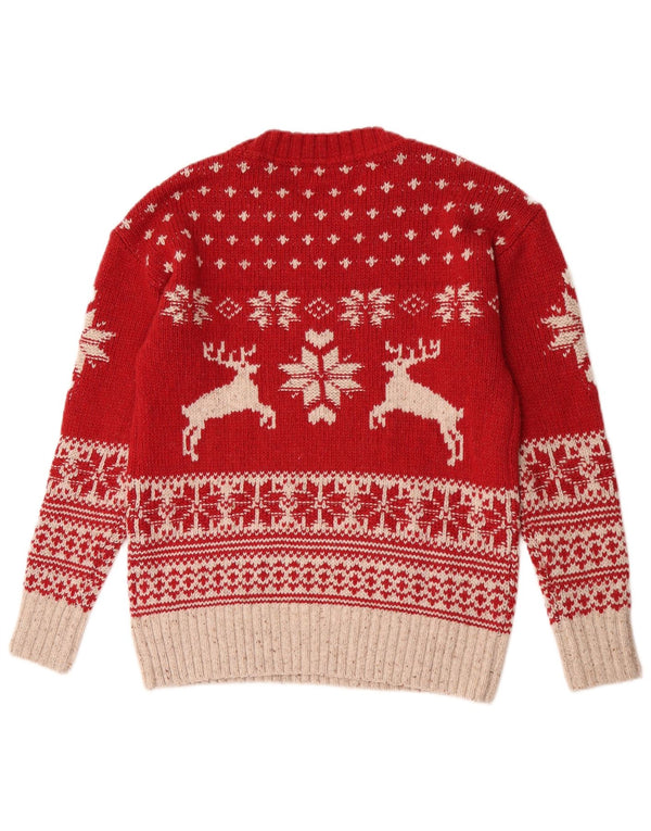 Suéter tipo jersey con cuello redondo para mujer de Fat Face UK 10 Small Red Christmas