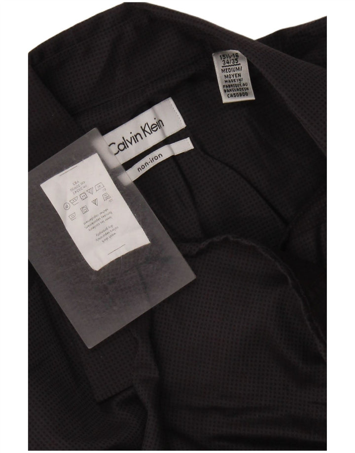 Camisa CALVIN KLEIN para hombre talla 15 1/2 16 Algodón moteado gris medio