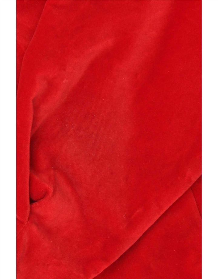 Vintage mujer 5 botones terciopelo Blazer chaqueta Reino Unido 10 pequeño algodón rojo