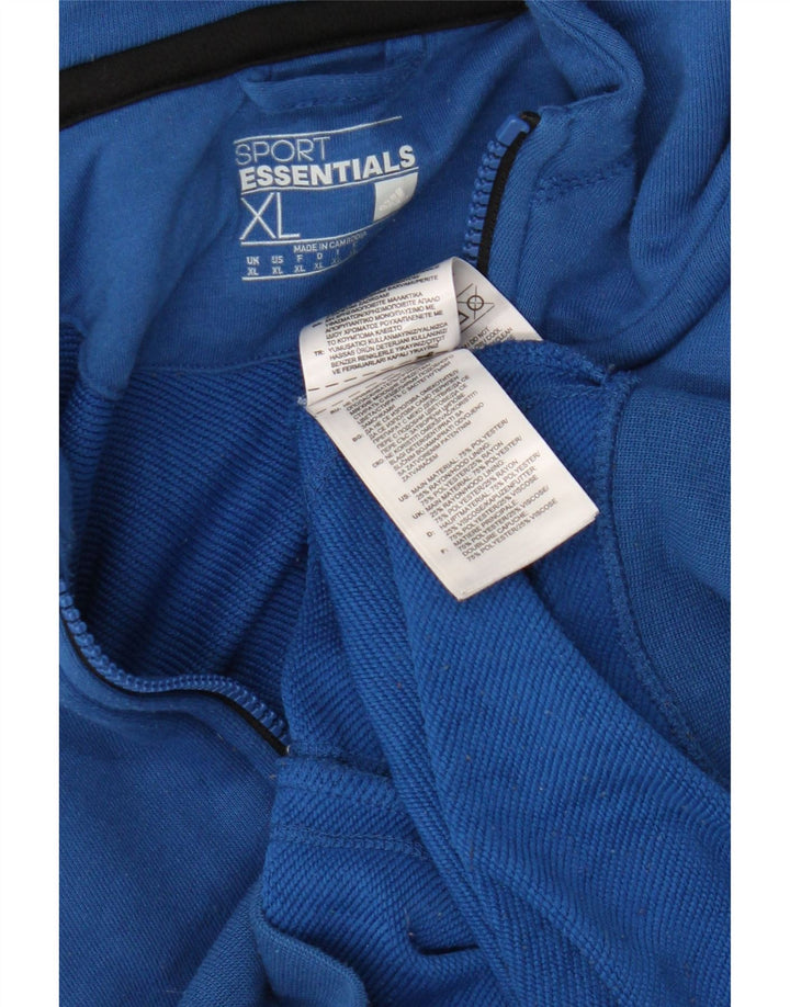 Adidas Sudadera con capucha y cremallera para hombre XL Poliéster azul