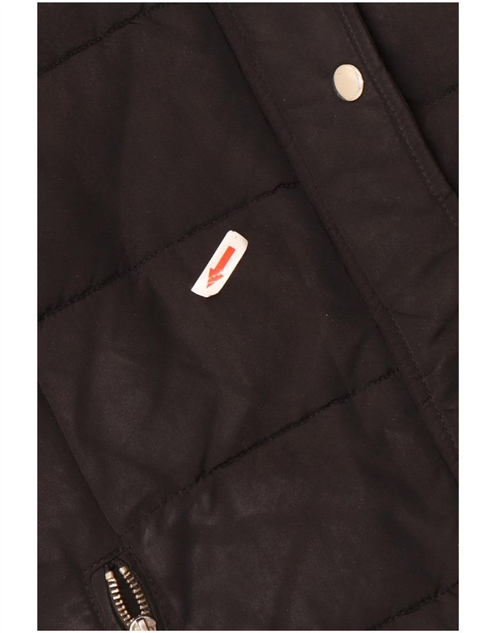 Topshop Chaqueta acolchada con capucha para mujer UK 40 Mediana Poliéster negro