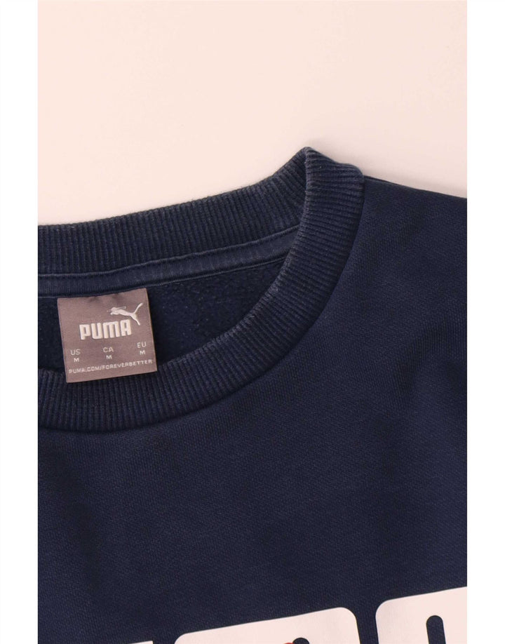 Puma Hombre Sudadera Gráfica Jumper Medium Azul Marino Algodón