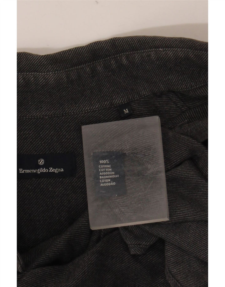 ERMENEGILDO ZEGNA Camisa Hombre Algodón Rayas Gris Medio