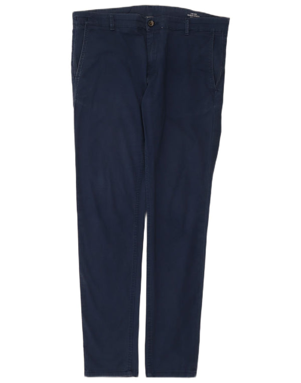 Zara Mens Slim Chino Pantalones EU 42 Large W32 L32 Azul Marino