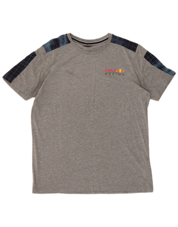 Camiseta Puma Hombre Top Algodón Colorblock Gris Medio