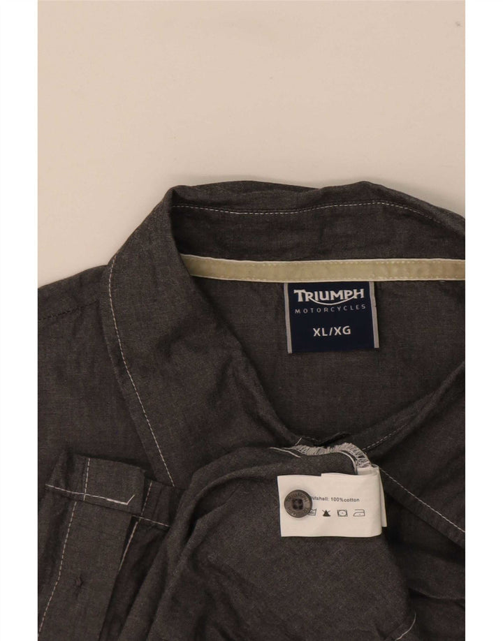 Triumph Camisa gráfica de manga corta para hombre XL Algodón gris