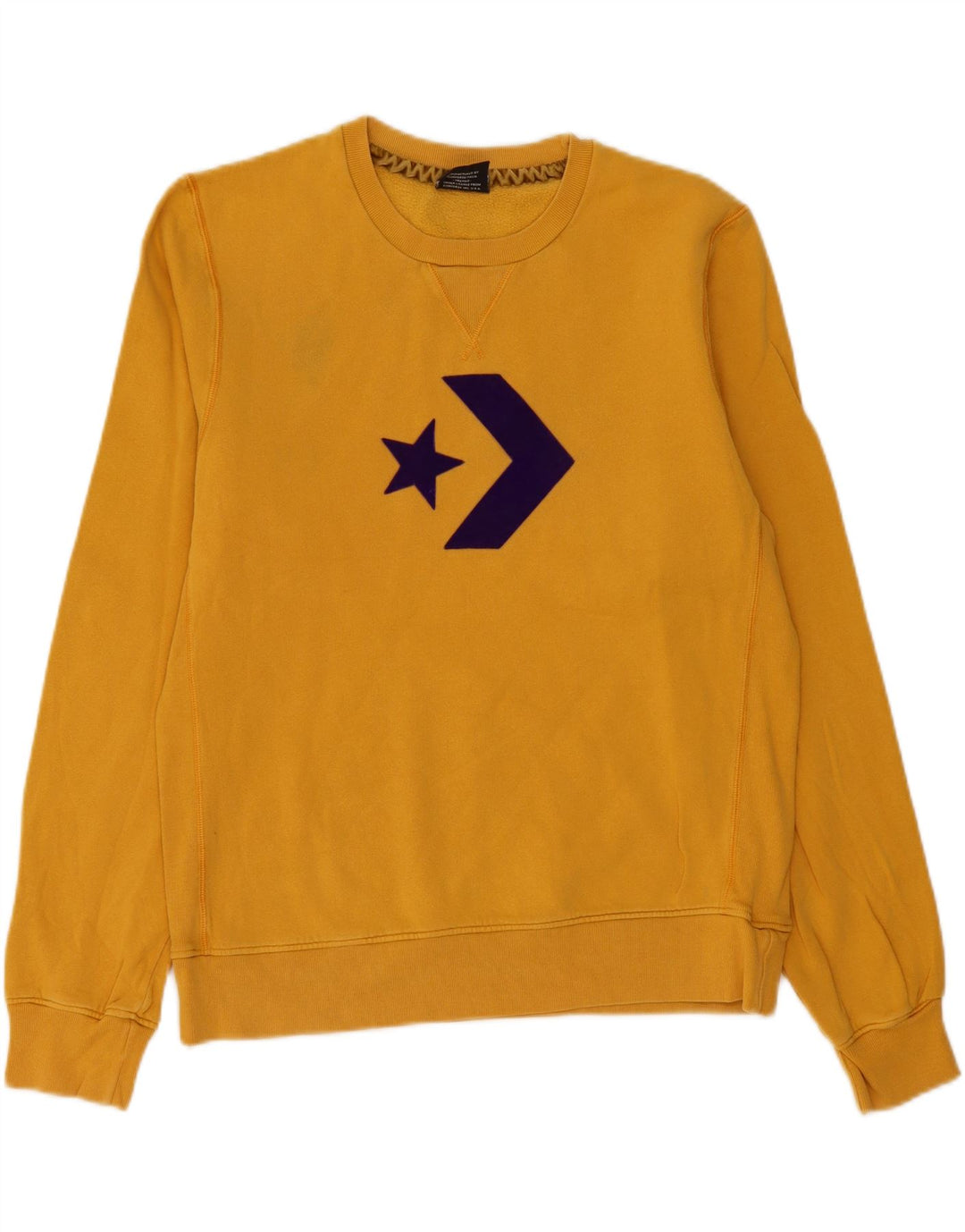Converse Hombre Graphic Sudadera Jumper Grande Algodón Amarillo