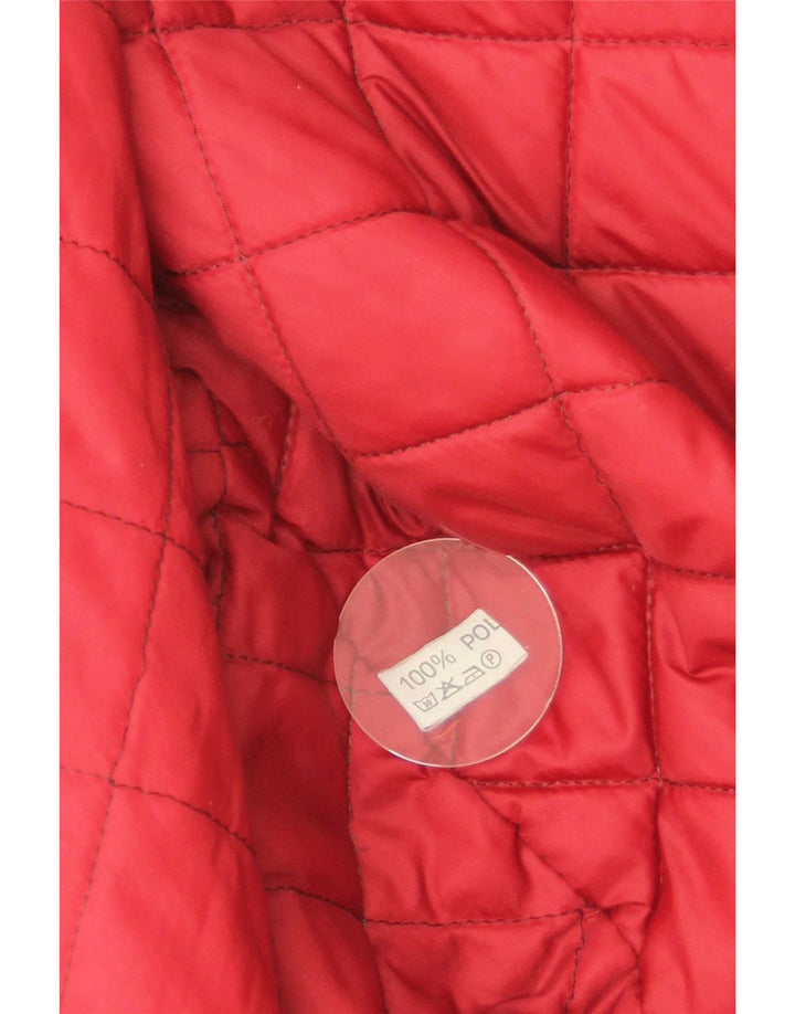 Vintage hombres gráfico Varsity chaqueta Reino Unido 38 medio rojo poliamida