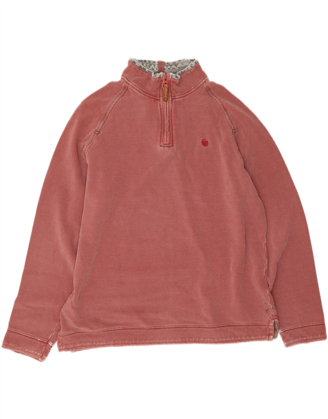 Sudadera con capucha y cuello con cremallera para hombre Fat Face Jersey grande de algodón rosa