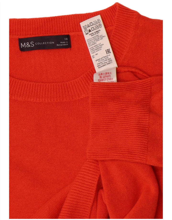 Marks & Spencer Jersey de cuello redondo para mujer UK 44 Acrílico naranja mediano