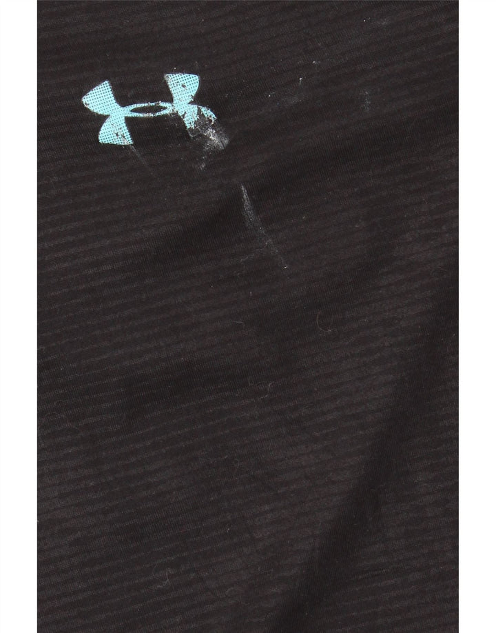 Under Armour Hombre Heat Gear Zip Neck Jersey Chándal Top Grande Negro