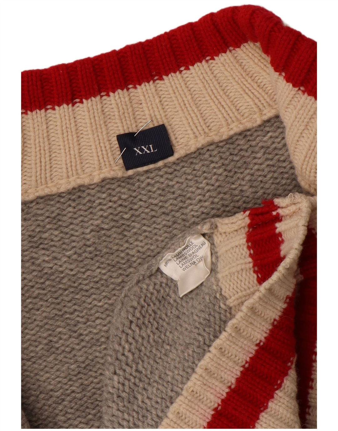 MC NEAL Suéter tipo cárdigan para hombre 2XL Lana gris