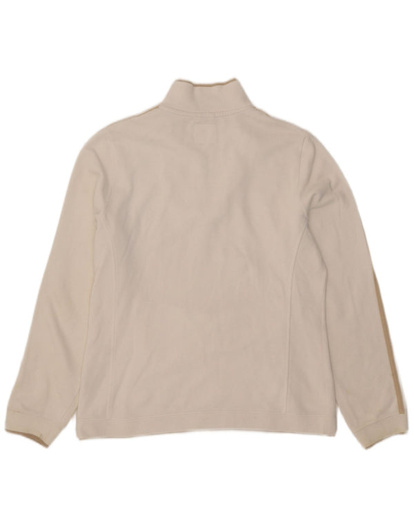 Champion Sudadera con cuello y cremallera para mujer UK 14 Medium White Cotton