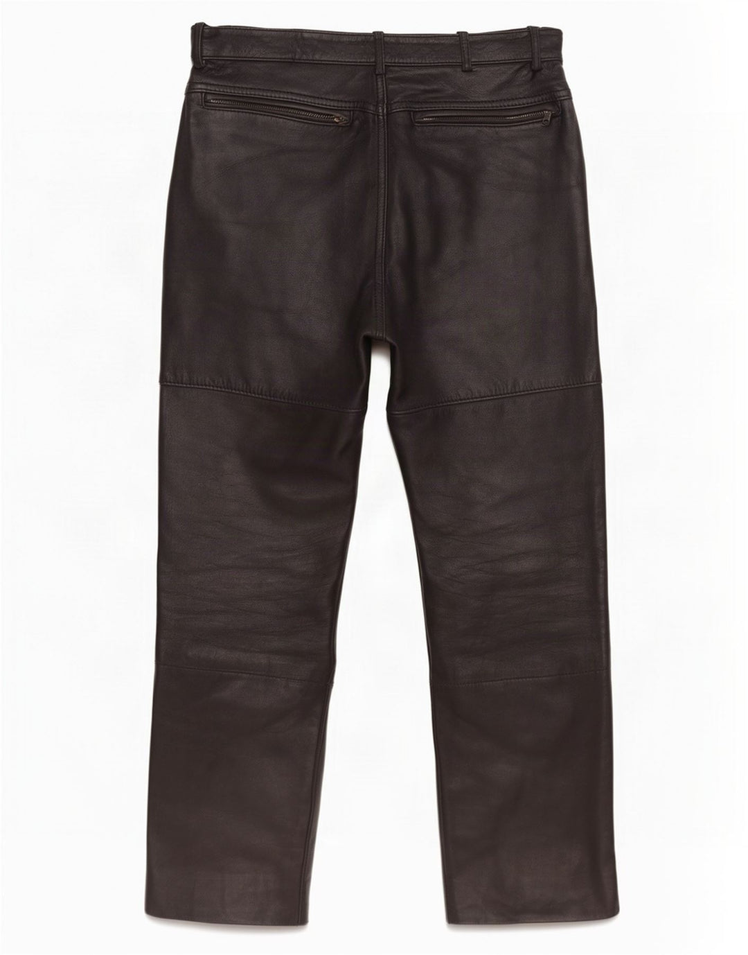 Vintage hombres pantalones de cuero rectos EU 48 Medio W30 L28 Negro