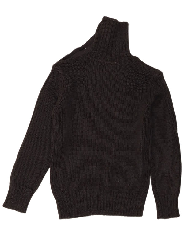 Sonny Bono Jersey de cuello vuelto para mujer UK 20 2XL Lana merino negra