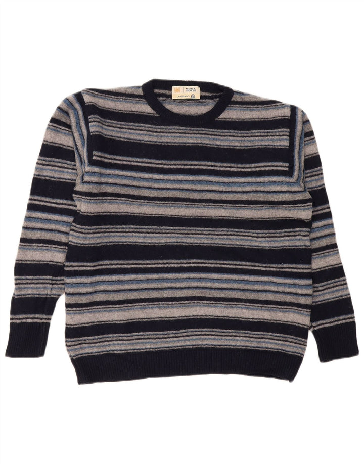 Marks & Spencer - Jersey de cuello redondo para hombre, color azul marino, a rayas