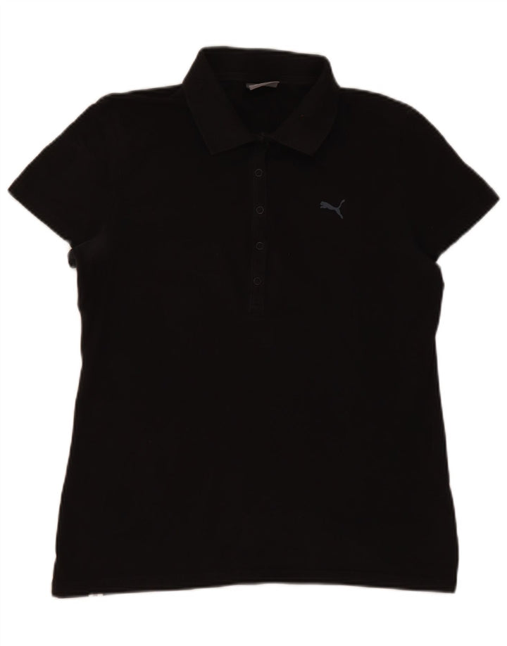 Puma - Polo para mujer, talla 40, talla grande, algodón negro
