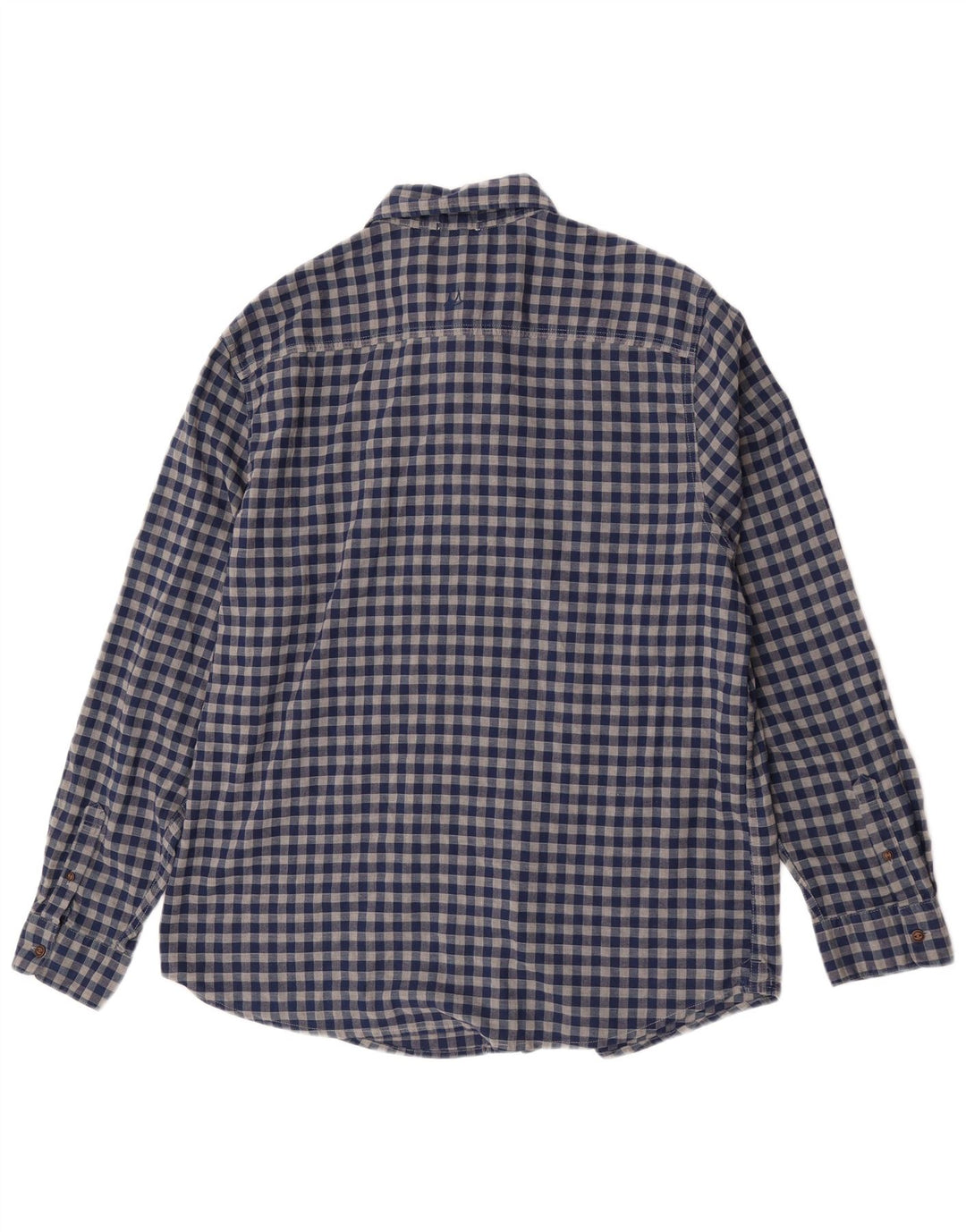 Mantaray Camisa para hombre grande a cuadros azul marino