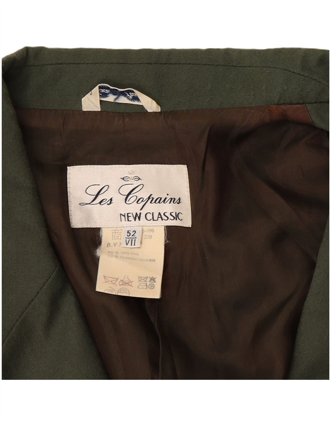 Les Copains Chaqueta Blazer De 2 Botones Para Mujer IT 52 2XL Lana Caqui